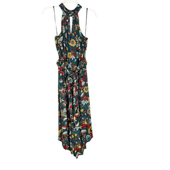 Anthropologie Geneva Halter Wide Leg Floral Jumpsuit Green Size XS - Picture 5 of 14